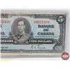 Image 3 : Bank of Canada $5 Bill 1937 : Coyne/Towers #AS9521409 (See Pics for Varieties, Conditions, Serial Nu