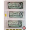 Image 1 : Canada $1 Bills 1967 (3 Sequential) : S/N#GP5508352-353-354 Beattie/Rasminsky (See Pics for Varietie