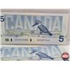 Image 2 : Canada $5 Bills 1986 (6 Sequential UNC) : Bonin/Thiessen #GOI2879364-369 (See Pics for Varieties, Co