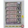 Image 1 : Canada $10 Bill 1954 (5) : - Beattie/Rasminsky #KV8849274 (Note: Wide Border) - Beattie/Coyne #MD639