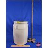 Image 1 : 5 Gal Butter Churn w/Paddle (No Lid) (Crock : 16"H x 12"Dia) (Paddle 43") (SEE PICS!)