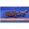 Image 1 : Cast "Dump Wagon" Toy Horse & Wagon with Driver (c. early 1900's) (3-1/2"H x 3"W x 9-1/2"D) (SEE PIC