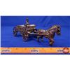 Image 2 : Cast "Dump Wagon" Toy Horse & Wagon with Driver (c. early 1900's) (3-1/2"H x 3"W x 9-1/2"D) (SEE PIC