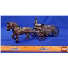 Image 3 : Cast "Dump Wagon" Toy Horse & Wagon with Driver (c. early 1900's) (3-1/2"H x 3"W x 9-1/2"D) (SEE PIC