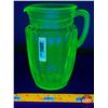 Image 1 : Uranium Glass : Pitcher (8-1/4"H) (SEE PICS!)