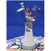 Image 4 : "Nippon" Bud Vase/Hat Pin Holder with Hat Pin Selection (Vase 5"H x 3"Dia) (SEE PICS!)