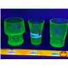 Image 1 : Uranium Glass : Juice Glasses (3) (All Approx 4"H) (SEE PICS!)