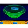 Image 1 : Uranium Glass : Bowl (2-1/4"H x 5-3/7"Dia) (Chipped) (SEE PICS!)