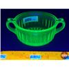 Image 3 : Uranium Glass : Double Handled Bowl (2"H x 4-3/4"Dia)  (SEE PICS!)