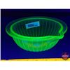 Image 1 : Uranium Glass : Batter Bowl (3"H x 7-1/2"Dia) (Note: Chipped)  (SEE PICS!)