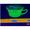 Image 3 : Uranium Glass : Cup (2"H x 3-3/4"Dia) (SEE PICS!)