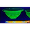 Image 3 : Uranium Glass : Mixing Bowls (2) (Largest 4"H x 8-1/4"Dia) (SEE PICS!)