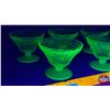 Image 3 : Uranium Glass : (6) Sherbet-Parfait Dessert Bowls (3"H) (Note: 3 are chipped) (SEE PICS!)