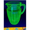 Image 3 : Uranium Glass : Pitcher (8-1/4"H) (SEE PICS!)