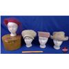 Image 1 : Ladies Hat Collection (4) & "Robertson Bros. Calgary ALTA" Cheese Box (7"H x 11-1/4"Dia) (Mannequin 