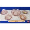 Image 1 : Pink Depression Glass Grouping (5 pcs) : Plates & Bowls (Largest Measures: 3"H x 8-1/2" Dia) (Note: 