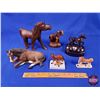 Image 1 : Variety Horse Ornaments (6) Variety Styles/Types (Wood / Ceramic / Resin) (Tallest (Wood) Measures: 