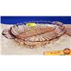 Image 3 : Pink Depression Glass Serving Pieces (2): - Divided Dish - Platter (13" x 8-1/2") (SEE PICS!)