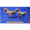 Image 1 : Cast Horse Statues (2) (Gold & Silver in Color) (10"H) (SEE PICS!)