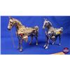 Image 2 : Cast Horse Statues (2) (Gold & Silver in Color) (10"H) (SEE PICS!)