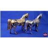 Image 3 : Cast Horse Statues (2) (Gold & Silver in Color) (10"H) (SEE PICS!)