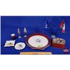 Image 1 : Collector Combo: "TUDOR ROSE" Platter; S& P; Royal Family Toffee Tin; Desk Flags; Egg Cup; Scottish 