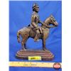 Image 1 : Brass & Cast Iron Calvary Soldier on Horse Door Stop (10") (SEE PICS!)