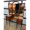 Image 1 : NYPENN Furniture Company (Warren, Penna.) : Vanity with Wing Side Mirrors (on Castors) (71"H x 47"W 