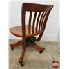 Image 3 : Oak Office Chair (on Castors) (30"H) (SEE PICS!)