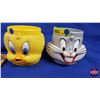 Image 2 : Loony Tunes Character Mugs (Bugs, Tweety, Taz) (c. 1992) + Deck of Looney Tunes Playing Cards (SEE P