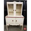 Image 1 : White Painted Sideboard Cabinet Hutch (Glass Door Cabinet Top) - Label "North American Bent Chair Co