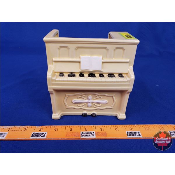 Ceramic Piano Music Box Planter Roll Out The Barrel SEE PICS ceramic-piano-music-box-planter-roll-out-the-barrel-see-pics
