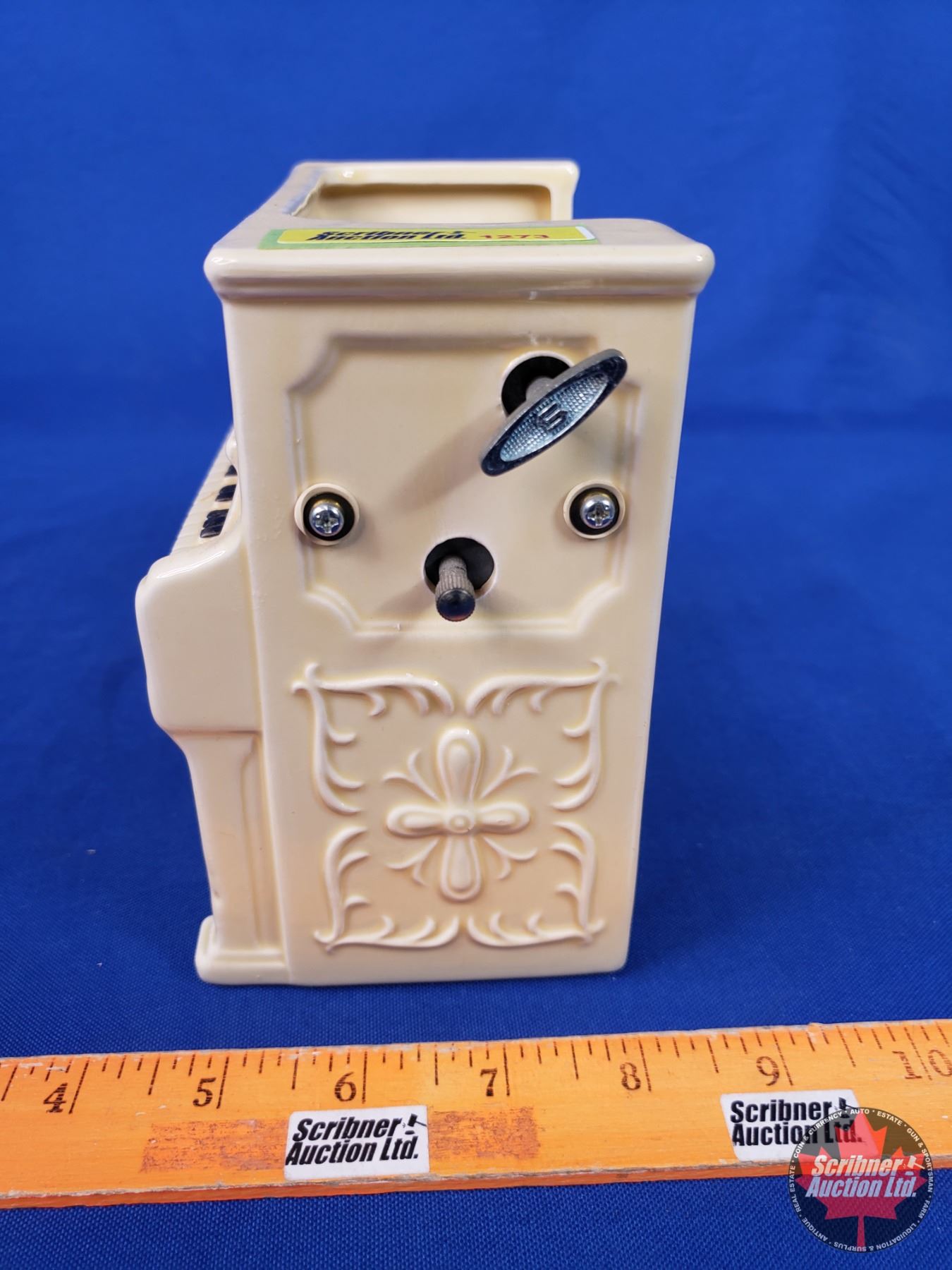 Ceramic Piano Music Box Planter Roll Out The Barrel SEE PICS ceramic-piano-music-box-planter-roll-out-the-barrel-see-pics