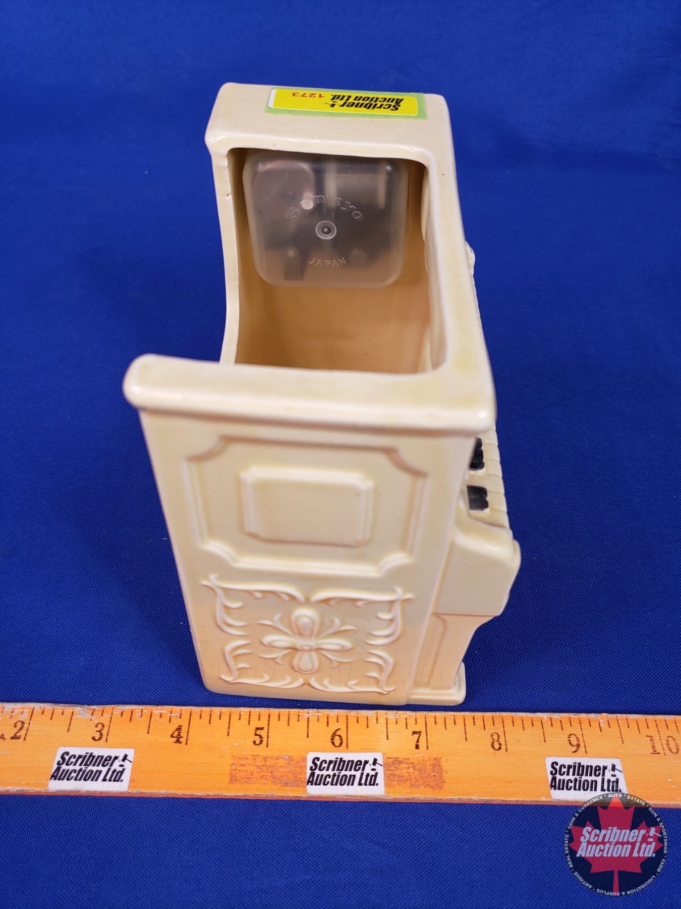 Ceramic Piano Music Box Planter Roll Out The Barrel SEE PICS ceramic-piano-music-box-planter-roll-out-the-barrel-see-pics