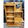 Image 2 : Oak Secretary Combo : Book Shelf (63-1/4"H x 39"W x 12"D) (SEE PICS!)