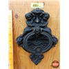 Image 1 : Large Cast Iron Door Knocker Cherub (Victorian Gothic) (10" x 7") (SEE PICS!)