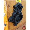 Image 2 : Large Cast Iron Door Knocker Cherub (Victorian Gothic) (10" x 7") (SEE PICS!)