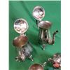 Image 2 : Silver Tea & Coffee Service ~ Stamp "HBC EP BRASS" (Tallest Measures: Coffee Pot 10"H) (SEE PICS!)