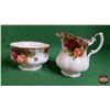 Image 2 : ROYAL ALBERT "Old Country Roses" China ~ Cream & Sugar & Tray (4"H x 8-1/2"W x 5-1/2"D) (SEE PICS!)