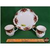 Image 1 : ROYAL ALBERT "Old Country Roses" China (3pcs Total) Cups & Platter:  ~ Coffee Cups (2) ~ Round Platt