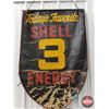 Image 7 : Very Rare Collector Combo: SHELL Double Sided Service Station Vertical DEALER Pump Banner (c.1930's)