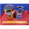 Image 2 : "ESSO" Tins (2) : (BOTH FULL) - EXTRA (6-1/2"H x 4" Dia) - MULTIGRADE 10W30 (5-3/4" x 4"Dia)  (SEE P