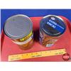 Image 6 : "ESSO" Tins (2) : (BOTH FULL) - EXTRA (6-1/2"H x 4" Dia) - MULTIGRADE 10W30 (5-3/4" x 4"Dia)  (SEE P