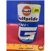 Image 2 : "GULF UNI-G" Gulfpride Tin (FULL) (SAE10W) (6-1/2" x 4"Dia) (SEE PICS!)