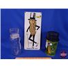 Image 1 : Mr. Peanut Collector Combo (3): Glass Jar; Tin; & Metal Sign (c.1993) (Sign Measures 15-1/2"H x 6-3/