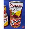 Image 4 : Peanut Butter Tin Collection - Variety (6) (Larger Tins 5-1/4"H x 5"Dia) (Incl. Co-Op ; Squirrel & M