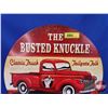 Image 2 : Single Side Tin Man Cave Sign - Round "Busted Knuckle Garage" (14"Dia) (SEE PICS!)