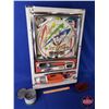 Image 1 : Vintage Wall Pinball Machine "Happy Life" (Maruto) (Toyomaru Ind. Co. Ltd.) c/w Tin of Pinballs (32"