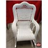 Image 1 : White Wicker/Ratan Furniture: Rocking Chair (43"H x 28"W x 32"D) (SEE PICS!)