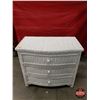 Image 1 : White Wicker/Ratan Furniture: 3 Drawer Dresser (31"H x 34"W x 19-1/2"D) (SEE PICS!)